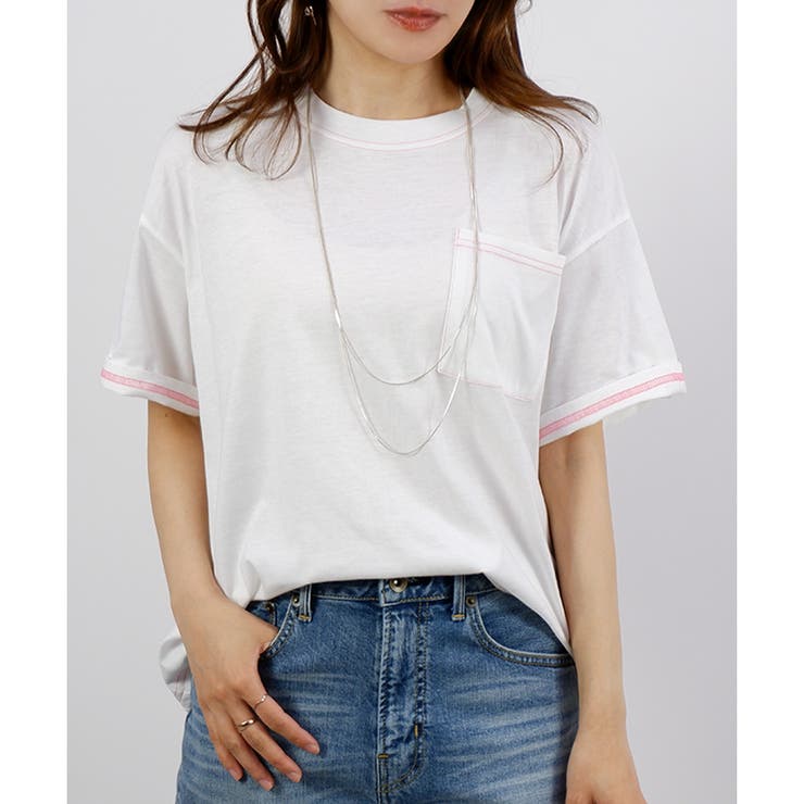 2025SS新作】配色ステッチTシャツ[品番：LOSW0009015]｜CLOTHY