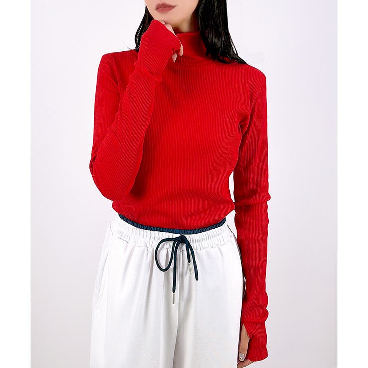 【2025AW新作】テレコ長袖サムホール付きタートルネックTシャツ | CLOTHY | 詳細画像47 