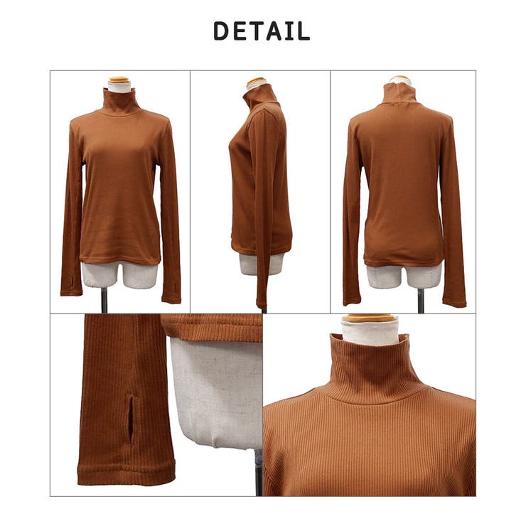 【2025AW新作】テレコ長袖サムホール付きタートルネックTシャツ | CLOTHY | 詳細画像61 