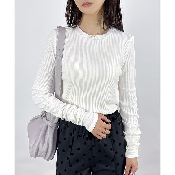 オフホワイト | 【2025AW新作】テレコ長袖シャーリングTシャツ | CLOTHY