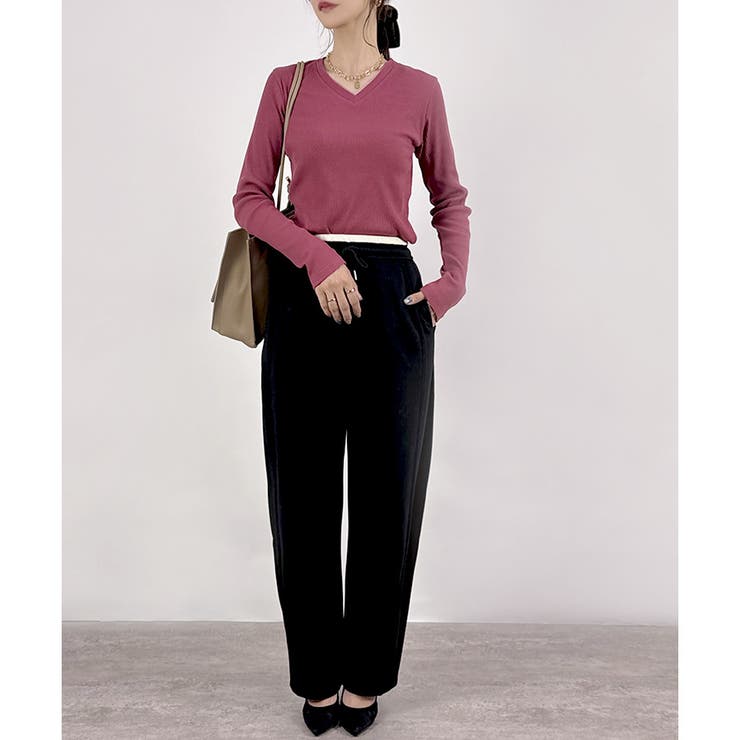 【2025AW新作】ネックが選べる長袖ベーシックリブTシャツ | CLOTHY | 詳細画像35 