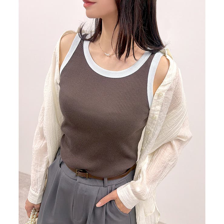 【2026SS新作】テレコバイカラータンクトップ | CLOTHY | 詳細画像10 