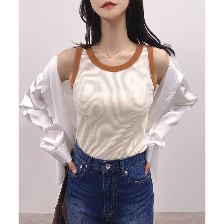 【2026SS新作】テレコバイカラータンクトップ | CLOTHY | 詳細画像13 