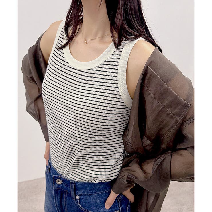 【2026SS新作】テレコバイカラータンクトップ | CLOTHY | 詳細画像15 