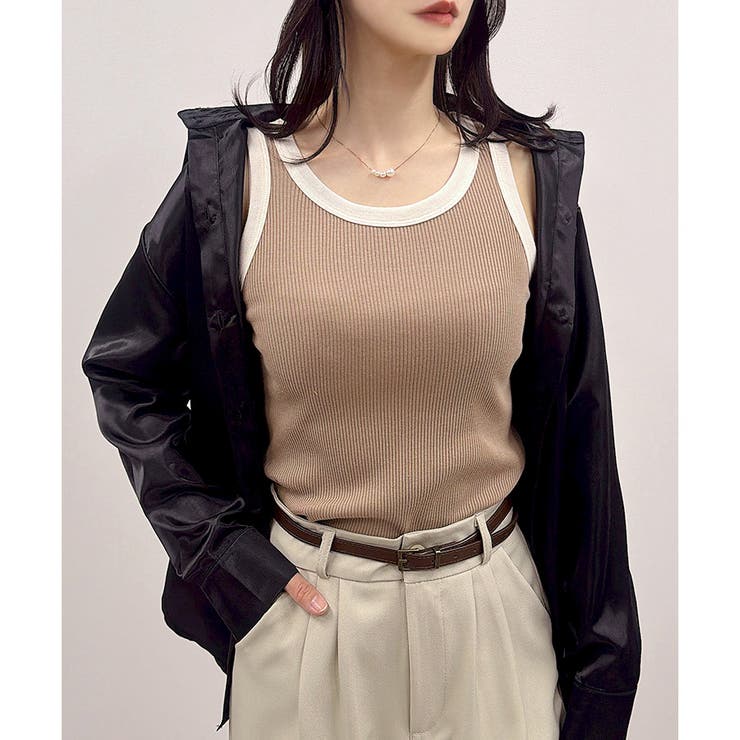 【2026SS新作】テレコバイカラータンクトップ | CLOTHY | 詳細画像5 