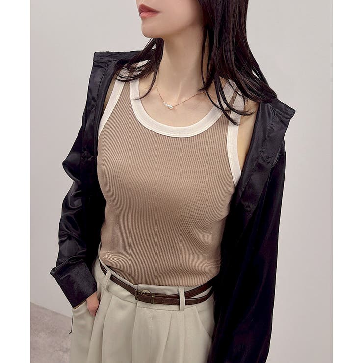 【2026SS新作】テレコバイカラータンクトップ | CLOTHY | 詳細画像7 