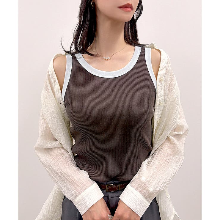 【2026SS新作】テレコバイカラータンクトップ | CLOTHY | 詳細画像8 