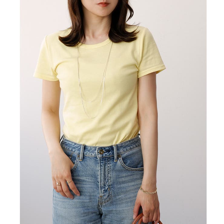 ライトイエロー | 【スムース】半袖クルーネックTシャツ | CLOTHY