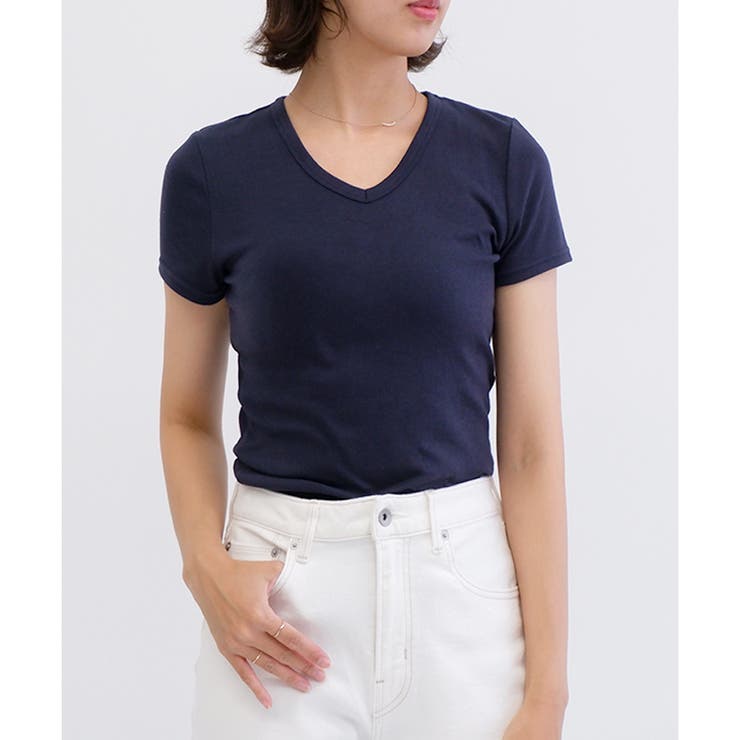 スムース】半袖VネックTシャツ[品番：LOSW0000103]｜CLOTHY