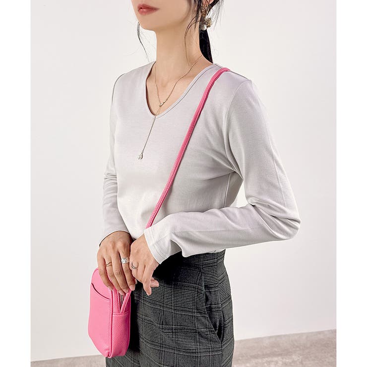 【コットン100％】長袖VネックTシャツ | CLOTHY | 詳細画像21 