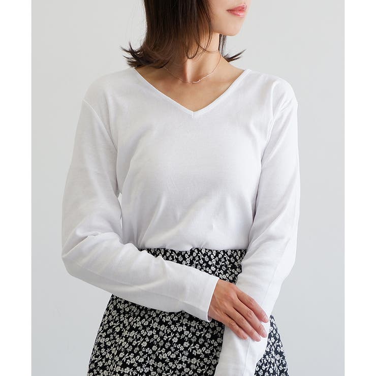 【コットン100％】長袖VネックTシャツ | CLOTHY | 詳細画像24 