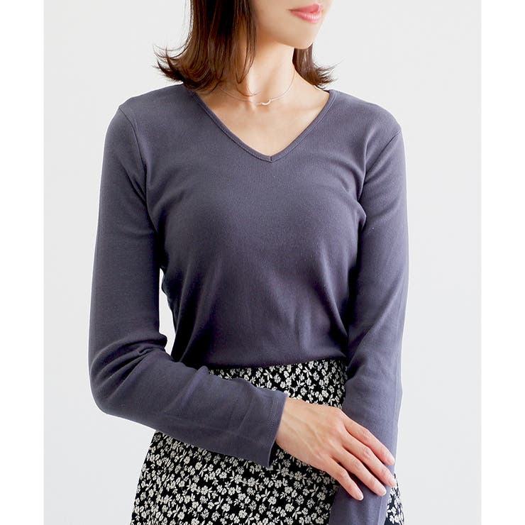 【コットン100％】長袖VネックTシャツ | CLOTHY | 詳細画像48 