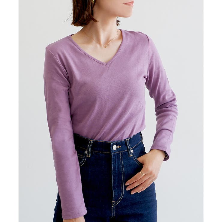 【コットン100％】長袖VネックTシャツ | CLOTHY | 詳細画像51 