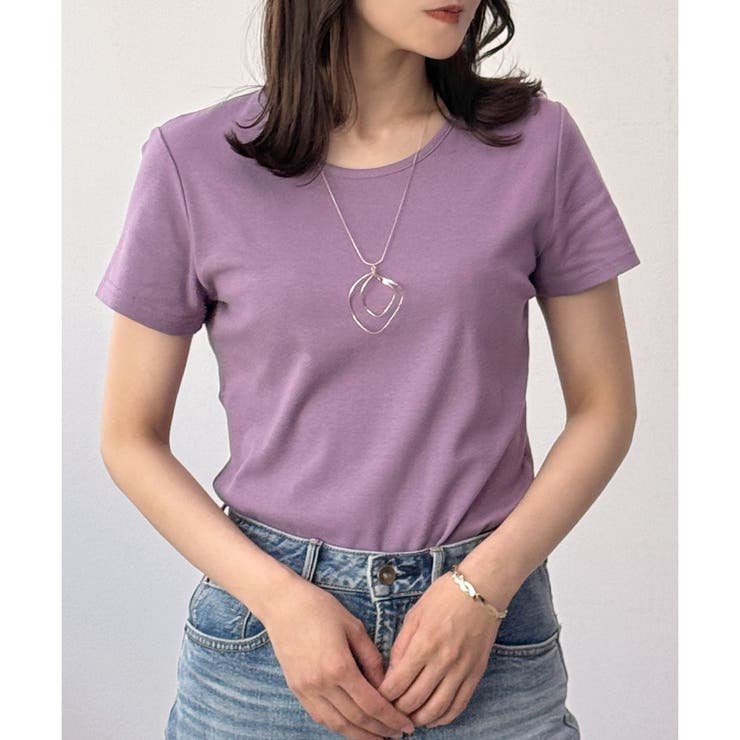 ラベンダー | 【コットン100％】半袖クルーネックTシャツ | CLOTHY