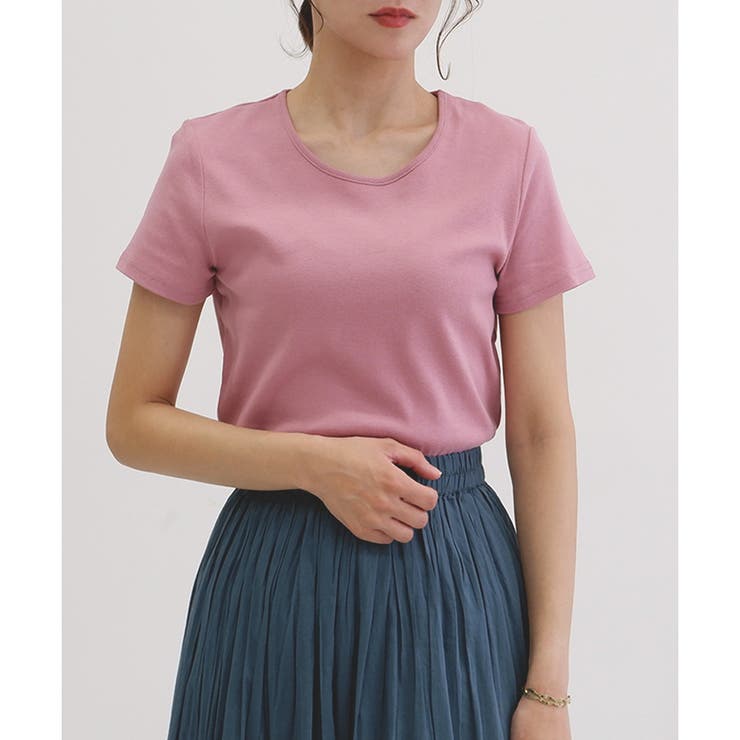 ローズ | 【コットン100％】半袖クルーネックTシャツ | CLOTHY