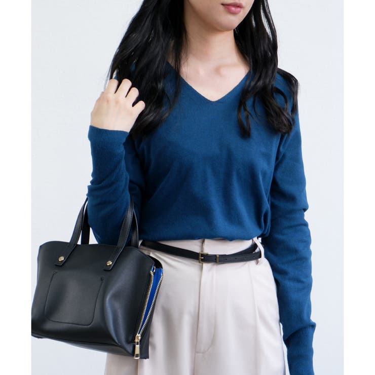 ブルーグリーン | 【もちもちニット】Vネックニット | CLOTHY