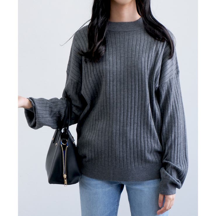もちもちニット】ワイドリブボリューム袖ニット [品番：LOSW0008803]｜CLOTHY（クロシィ）のレディースファッション通販｜SHOPLIST（ショップリスト）