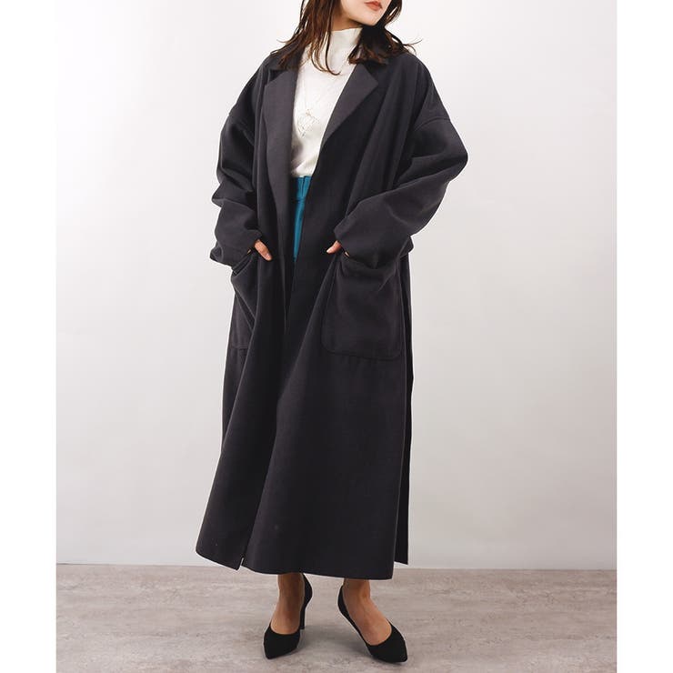 チャコール | 【アウトレット】ダブルフェイスエアリーコート | CLOTHY