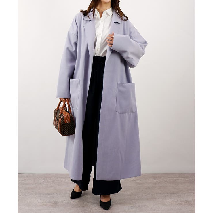 ブルーパープル | 【アウトレット】ダブルフェイスエアリーコート | CLOTHY