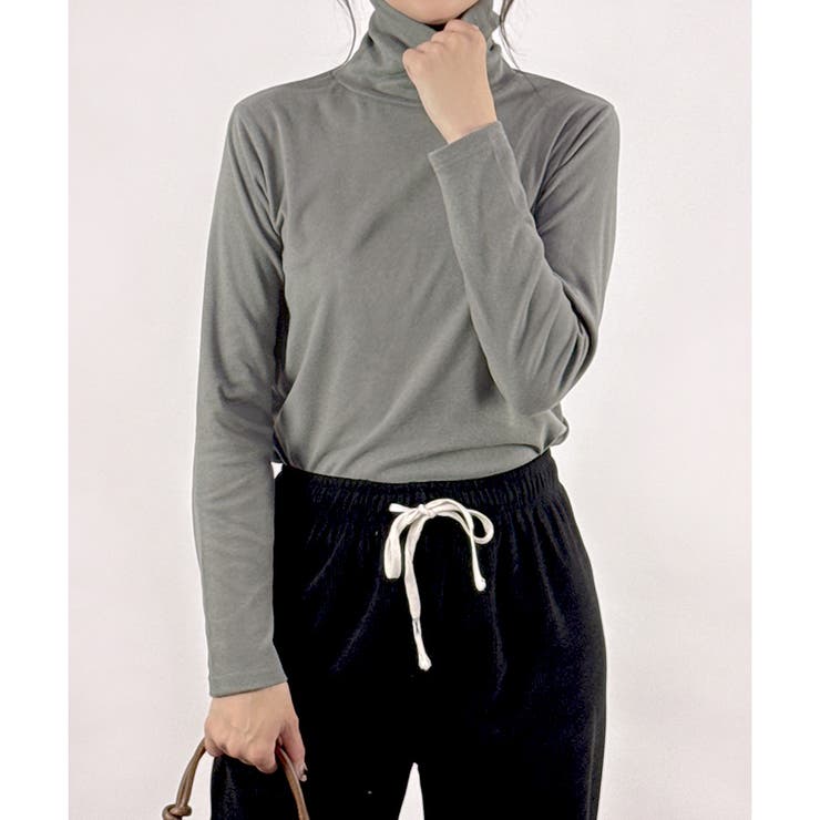 ライトチャコール | 【2025AW新作】やみつきタッチ極暖起毛タートルインナー | CLOTHY