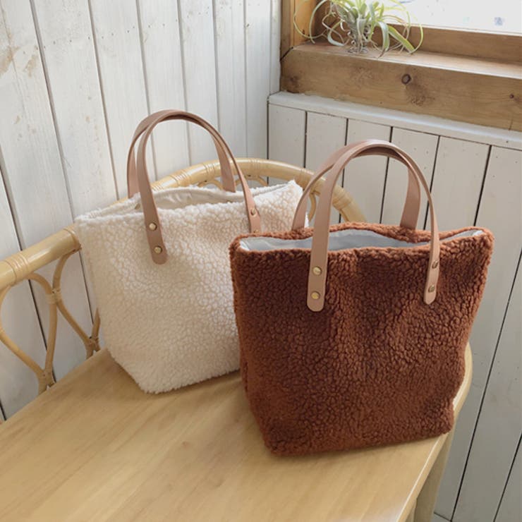 ボアトートバッグ レディース ファーバッグ[品番：ZI000003281