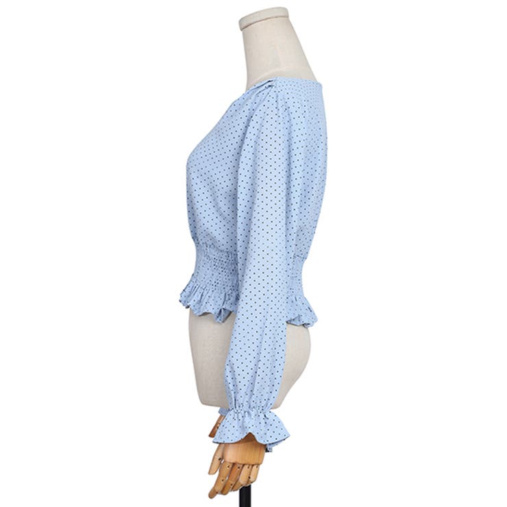 ドット柄ペプラムトップス トップス レディース[品番：ZI000003318