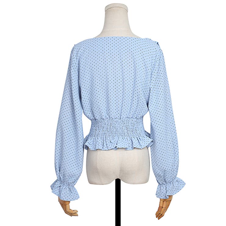 ドット柄ペプラムトップス トップス レディース[品番：ZI000003318