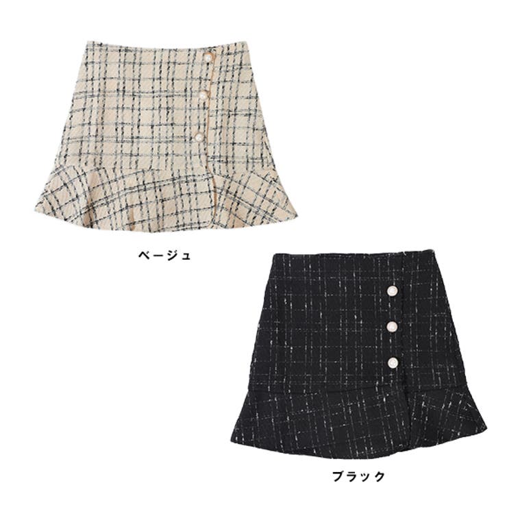 ハイウエストパールボタンミニスカート ミニスカート ミニスカ | IRADOWL | 詳細画像13 