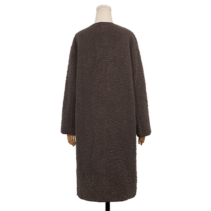 ボアデザインロングコート アウター ロングコート[品番：ZI000003583