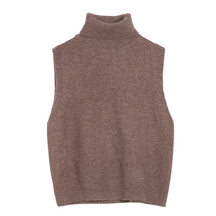 リブタートルネックベスト トップス ニット[品番：ZI000003600