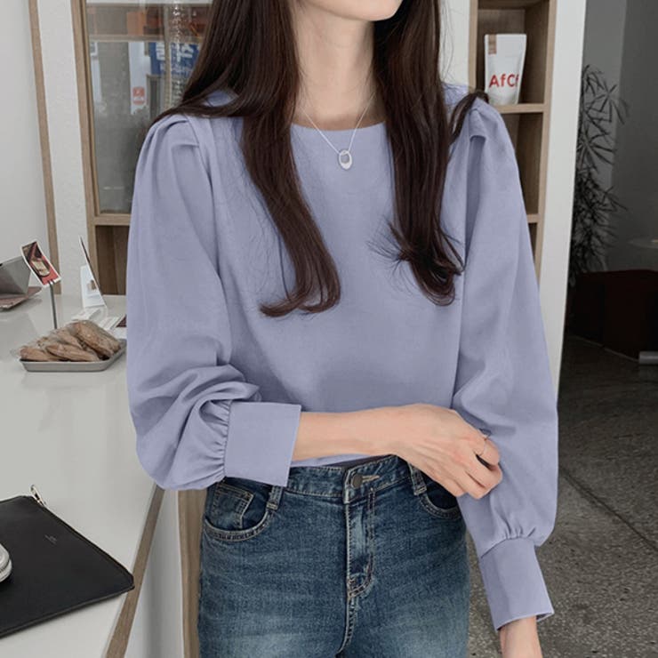 ベーシックシフォンブラウス トップス シフォン素材[品番 ベーシックシフォンブラウス トップス シフォン素材[品番