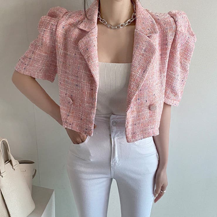 ツイードジャケット ショート丈 パワーショルダー 品番 Zi Love Berry ラブベリー のレディースファッション通販 Shoplist ショップリスト