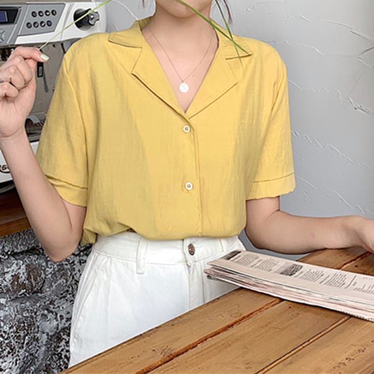 今 話題 の 人気 商品 半袖シャツ オープンカラー トップス[品番：ZI000003782 トップス