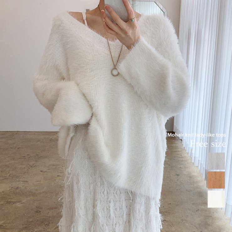 トップス ニット モヘア[品番：ZI000008281]｜IRADOWL（アイラドール