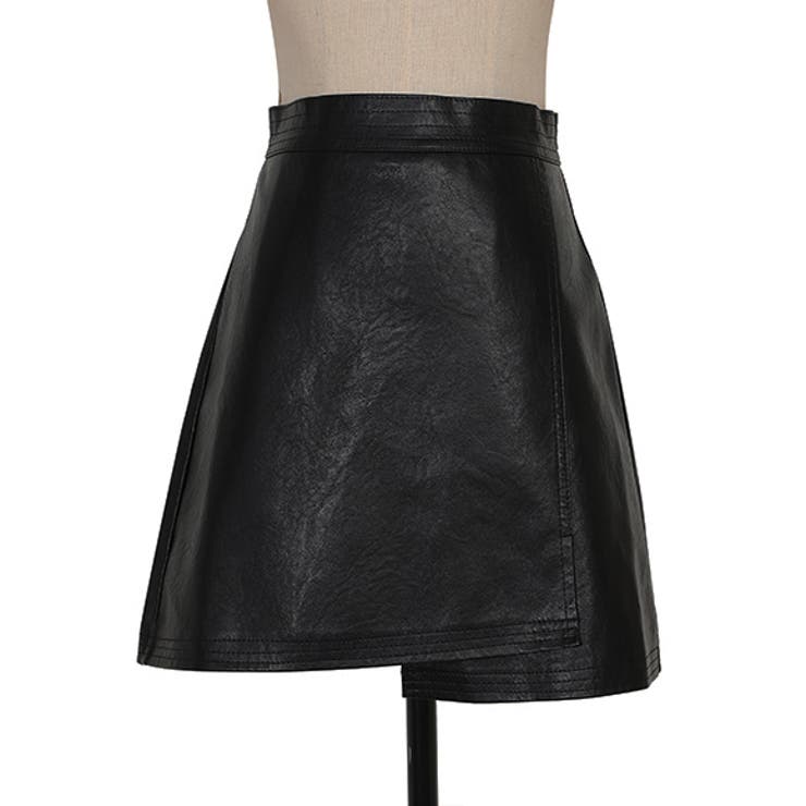 CHANEL レザースカートラップスカート38