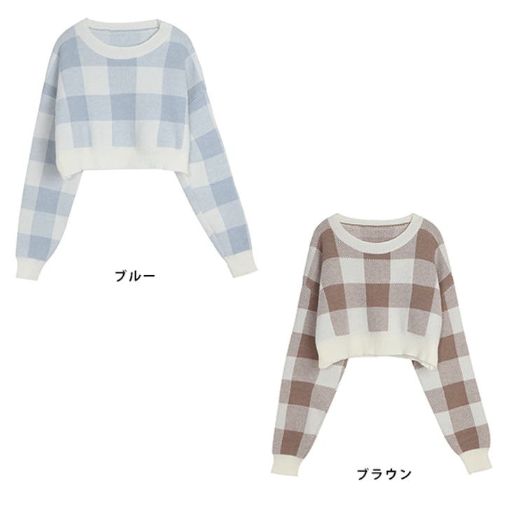 ニット トップス チェック柄[品番：ZI000008315]｜IRADOWL