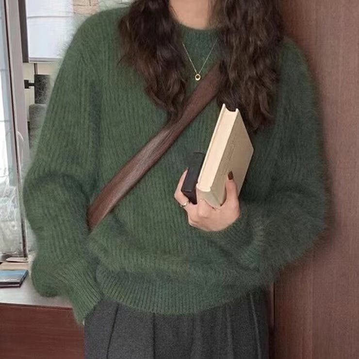 ラグジュアリーシャギートップス MA*RS】【ありすちゃんコラボ】ハートボタン肩開きシャギー