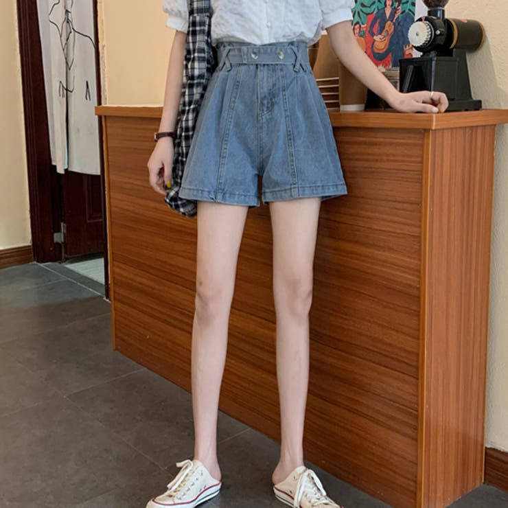 ショートパンツ ハイウエスト パンツ[品番：ZI000008516