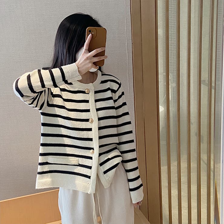 カーディガン トップス ボーダー柄 | IRADOWL | 詳細画像4 