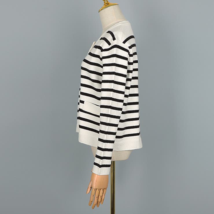 カーディガン トップス ボーダー柄 | IRADOWL | 詳細画像9 