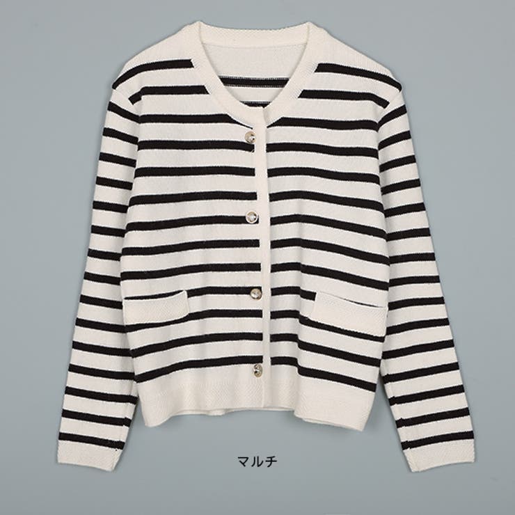 カーディガン トップス ボーダー柄 | IRADOWL | 詳細画像12 