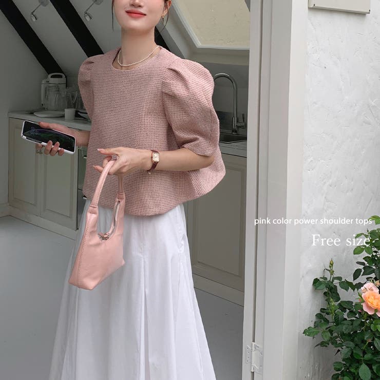 美品✨シーニュ　とんがりパフtops Manon　パワーショルダー　サマーウール 美品✨シーニュ とんがりパフtops Manon パワーショルダー サマーウール