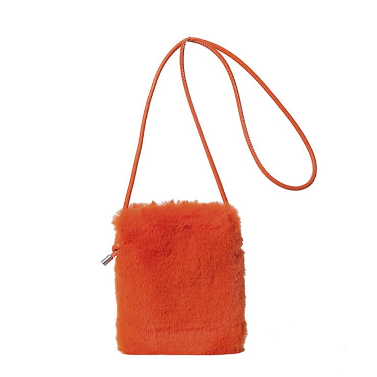 新品未使用 Abacus フェイクファー ミニトップハンドルバッグ - オレンジ SIOCO・Lobiaシリーズ•【オレンジ】国産フェイクファー トートバッグ