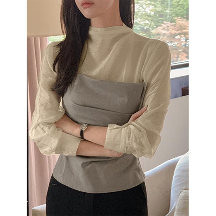 トップス ハイネック ギャザー | IRADOWL | 詳細画像2 