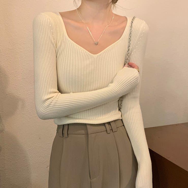アイボリー | トップス ニット リブ | IRADOWL