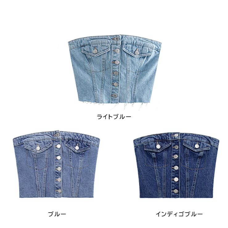 トップス ビスチェ デニム[品番：ZI000010089]｜IRADOWL（アイラ