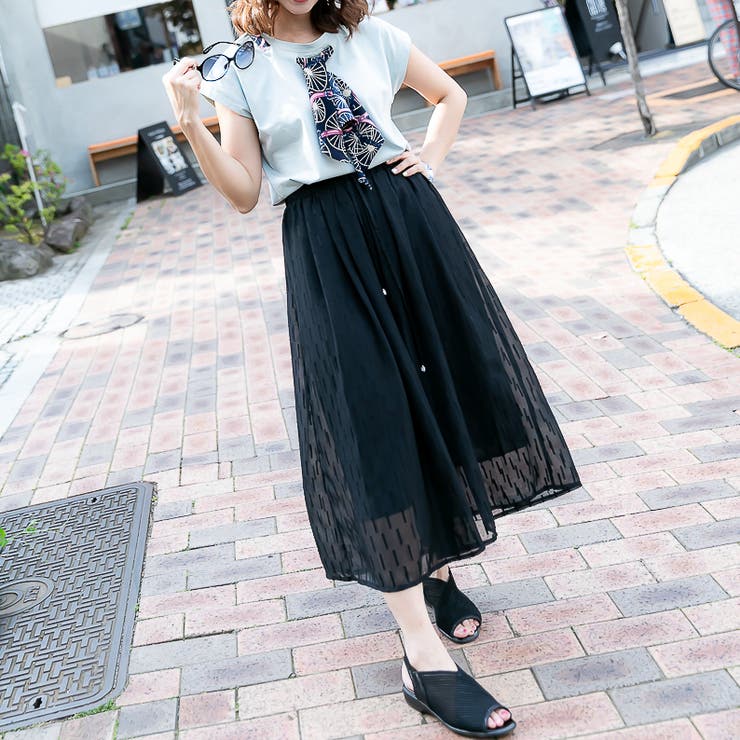 クロ / Fサイズ | エアリーチュールワイドパンツ レーディス ボトム | Frenchic