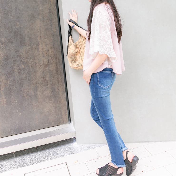 花柄刺繍レースふんわりスリーブトップス レーディス トップス | Frenchic | 詳細画像8 