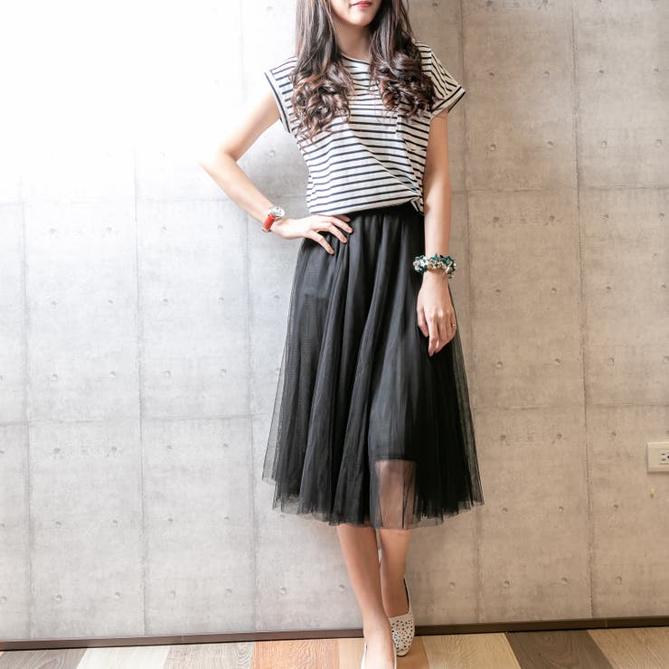 ボーダー / Fサイズ | クルーネック フレンチスリーブシンプル ポケット | Frenchic