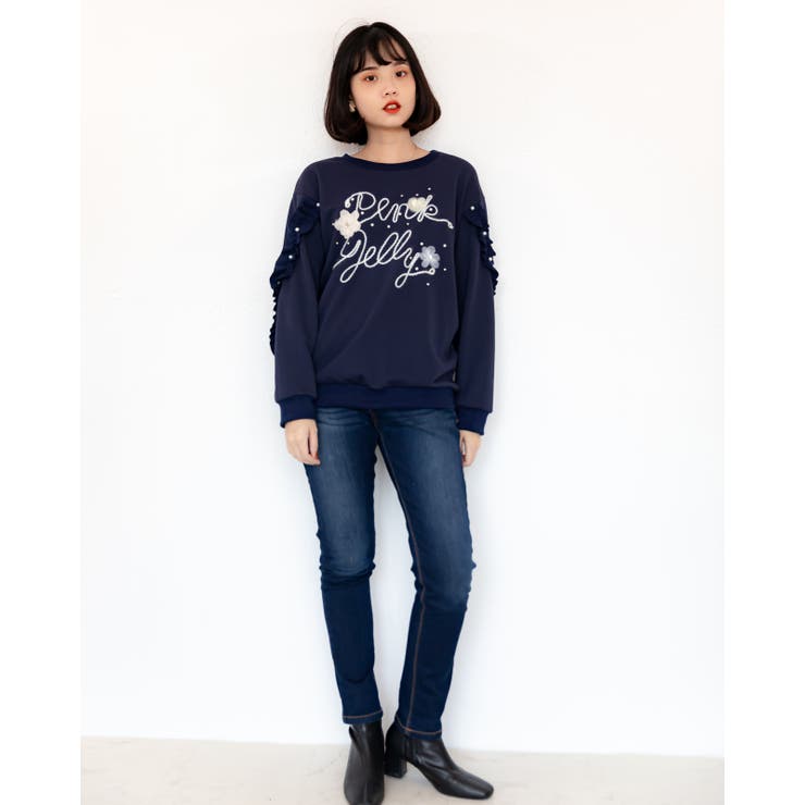 ガーリーデザイン薄手トレーナー 長袖 トップス | Frenchic | 詳細画像8 